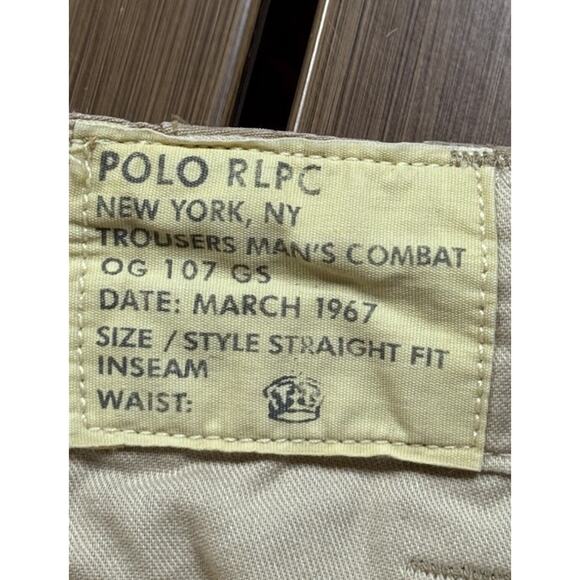 VTG Polo Ralph Lauren RLPC OG-107 GS Combat Trousers Army Khaki Men 36x30 - Picture 3 of 16